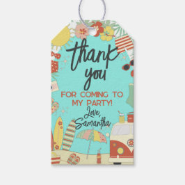 Etiqueta Para Presente Retro Groovy Na moda Beach Party Obrigado Favor