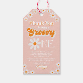 Etiqueta Para Presente Retro Groovy Um Aniversário de 1 Ano