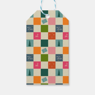 Etiqueta Para Presente Retro Merry and Bright Christmas Wrapping Paper