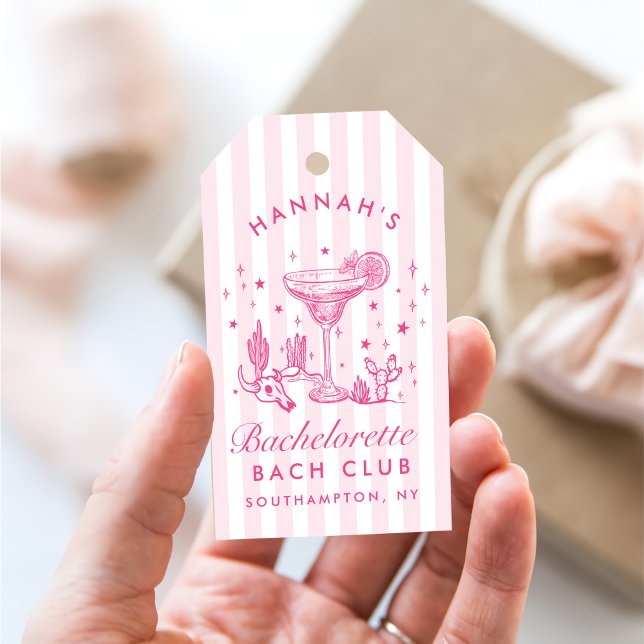 Etiqueta Para Presente Retro Modern Margaritas e Matrimônio Listrado Bach (Criador carregado)