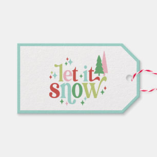 Etiqueta Para Presente Retro Pastel Natal Deixar nevar