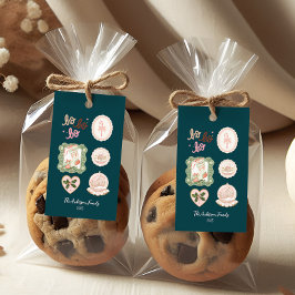 Etiqueta Para Presente Retro Pink Green Christmas