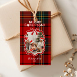 Etiqueta Para Presente Retro Red Plaid Whimsical Holiday
