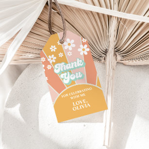 Etiqueta Para Presente Retro Sunshine margarida dois favor de aniversário