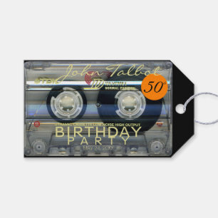 Etiqueta Para Presente Retro T2 Audiotape 50º aniversário Obrigado Pres