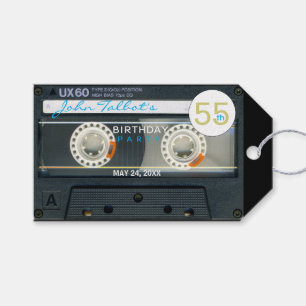 Etiqueta Para Presente Retro T6 Audiotape 55. º Aniversário Obrigado Pr