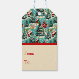 Etiqueta Para Presente Retro Terra de Maravilhas do Papai Noel