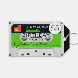 Etiqueta Para Presente Retro W Audiotape 55.º aniversário Obrigado Etiq