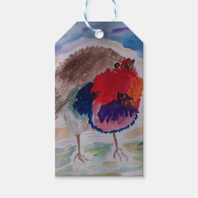 Etiqueta Para Presente Robin Natal (Frente)