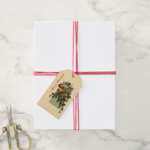 Etiqueta Para Presente Robins e azevinho do Natal