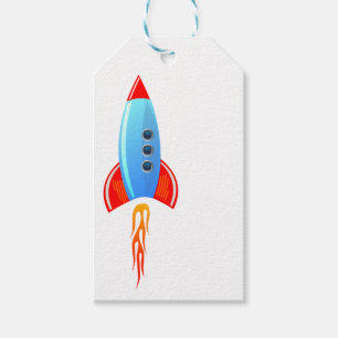 Etiqueta Para Presente Rocket azul
