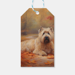 Etiqueta Para Presente Rodas Terrier no outono Folhas caem inspiração