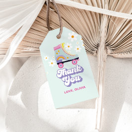 Etiqueta Para Presente Roller skate Retro Arco-Íris Aniversário