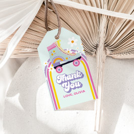 Etiqueta Para Presente Roller skate Retro Arco-Íris Aniversário