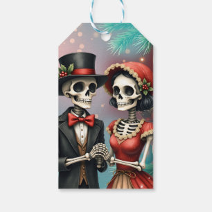 Etiqueta Para Presente Romance do Osso de Natal, Um simpático casal de es