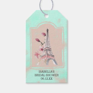 Etiqueta Para Presente Romance Francesa Rosa e Neo Mint