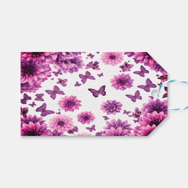 Etiqueta Para Presente Romantic Rosy Floral (Frente (horizontal))