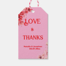 Romântico rosa Floral Casamento Agradecimento 