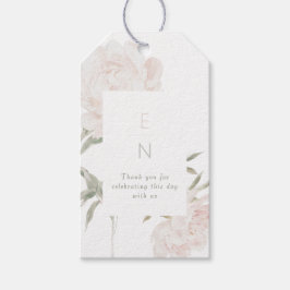 Etiqueta Para Presente Romântico Soft Blush Peony Casamento Agradecimento