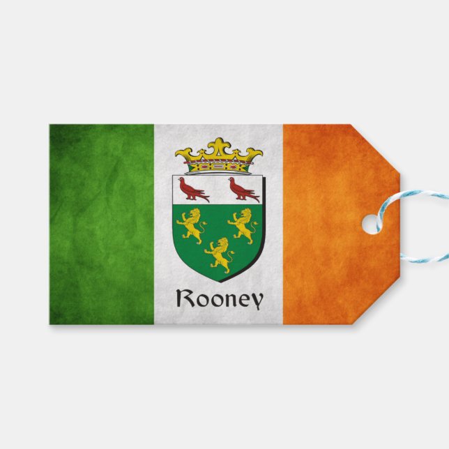 Etiqueta Para Presente Rooney Irish Flag (Frente (horizontal))