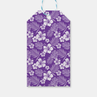 ETIQUETA PARA PRESENTE ROPULAGEM COM FLORES DE HIBISCUS BRANCOS TROPICAIS