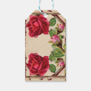Etiqueta Para Presente Rosa antiga vintage rústica vitoriana antiga