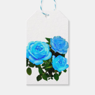 Etiqueta Para Presente Rosa azul flores azuis