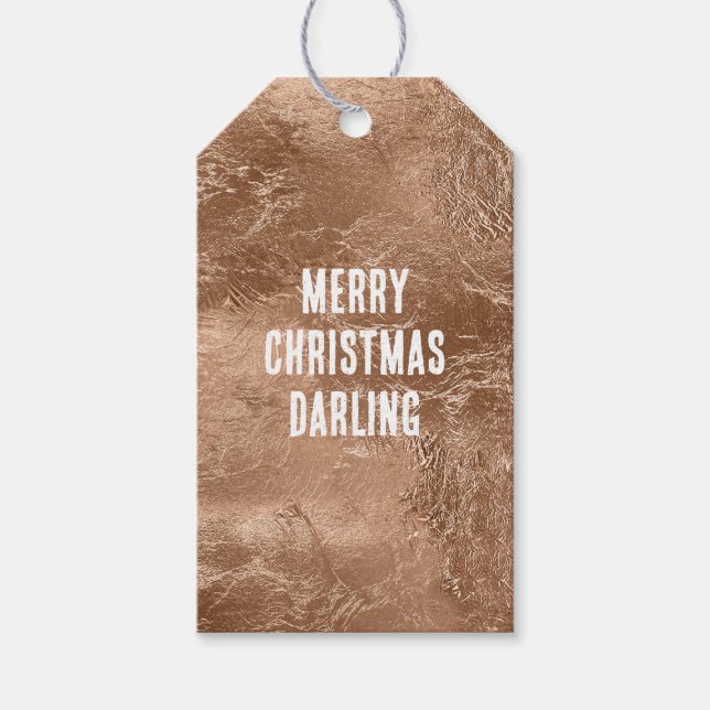 Etiqueta Para Presente Rosa Choque Dourado Glam Glitzy Brilho (Frente)