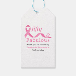 Etiqueta Para Presente Rosa Cinquenta Fabuloso Lutando Contra o Câncer 50