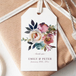Etiqueta Para Presente Rosa de Aquarela Favor do Chá de panela de Casamen