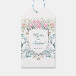 Etiqueta Para Presente Rosa de repouso elegante com Arco | Casamento