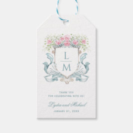 Etiqueta Para Presente Rosa de repouso elegante com Arco | Casamento Mono