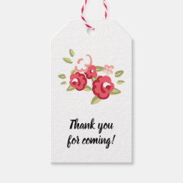 Etiqueta Para Presente Rosa de Vintage e Polka-pontos Azul Escuro