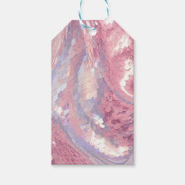 Etiqueta Para Presente Rosa e Lilás Iridescente com Lantejoulas