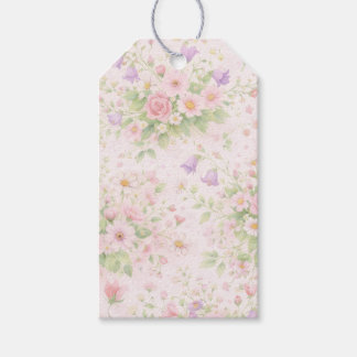 Etiqueta Para Presente Rosa Floral Rosa & Margarida — Botânica Pastel