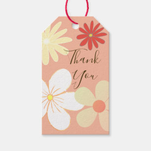 Etiqueta Para Presente Rosa Hippy Floral Pêssego Macio Delicado