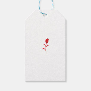 Etiqueta Para Presente Rosa Madder, Lava Vermelho, Design floral