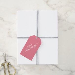 Etiqueta Para Presente Rosa Mínimo Simples Elegante Branco Rosa-Rosa-Rosa