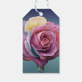 Etiqueta Para Presente Rosa multicolor