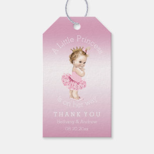 Etiqueta Para Presente Rosa personalizado chá de fraldas da princesa
