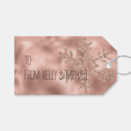 Etiqueta Para Presente Rosa Rosa Rosa Rosa Dourada Glam Glitter Floco de 