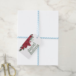 Etiqueta Para Presente Rosa vermelha Boho Wedding