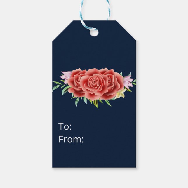 Etiqueta Para Presente Rosa Wedding (Frente)