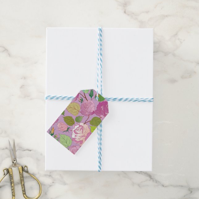 Etiqueta Para Presente Rosas 18 (Com cordão)