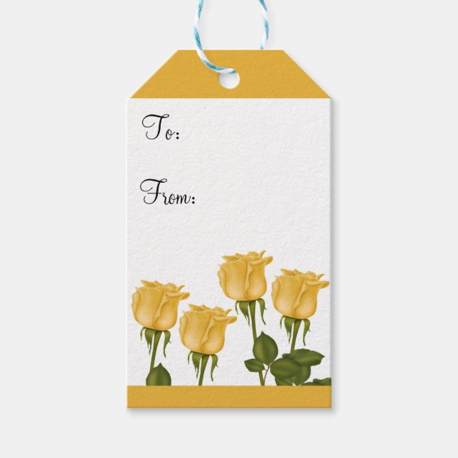 Etiqueta Para Presente Rosas Amarelas (Frente)