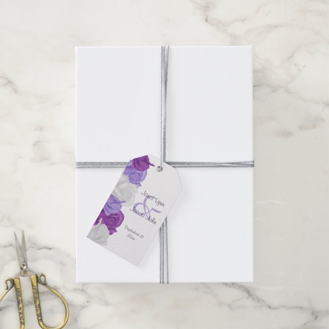 Etiqueta Para Presente Rosas Antigas Chic Casamento (Com cordão)