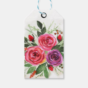 Etiqueta Para Presente rosas de aquarela