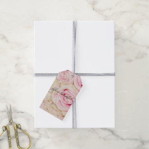 Etiqueta Para Presente rosas de creme rosa bonito romântico