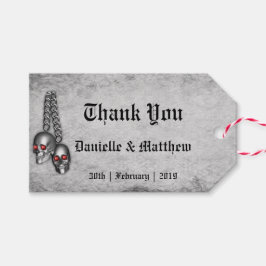 Etiqueta Para Presente Rosas de sangue e Casamento Gótico de Seda Obrigad