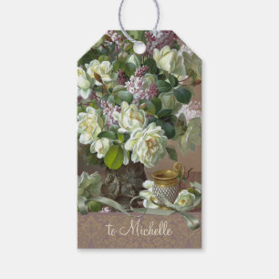 Etiqueta Para Presente Rosas e lilacs CC0174 De Longpré Flor